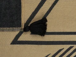Best Beliani Coperta THUMKI Tessuto 130 x 170 cm Beige Beige Nero
