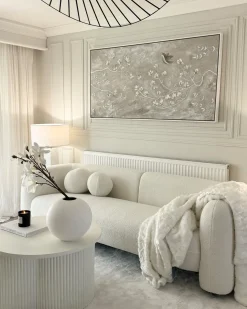 Hot Beliani Coperta TOURZA Tessuto Bianco