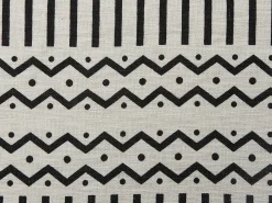 Sale Beliani Coperta UNNAO Cotone 130 x 180 cm Bianco Bianco Nero