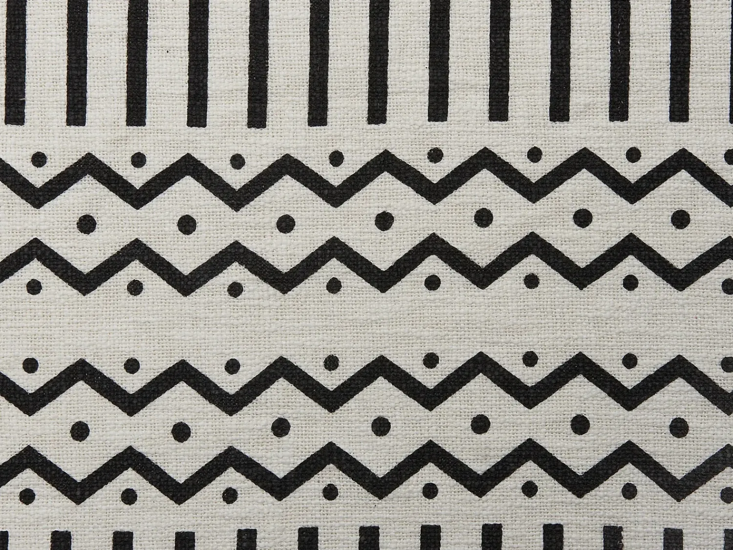 Sale Beliani Coperta UNNAO Cotone 130 x 180 cm Bianco Bianco Nero