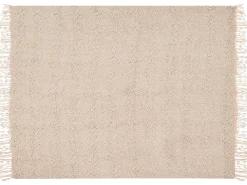 Discount Beliani Coperta VELLA Cotone chiaro Beige