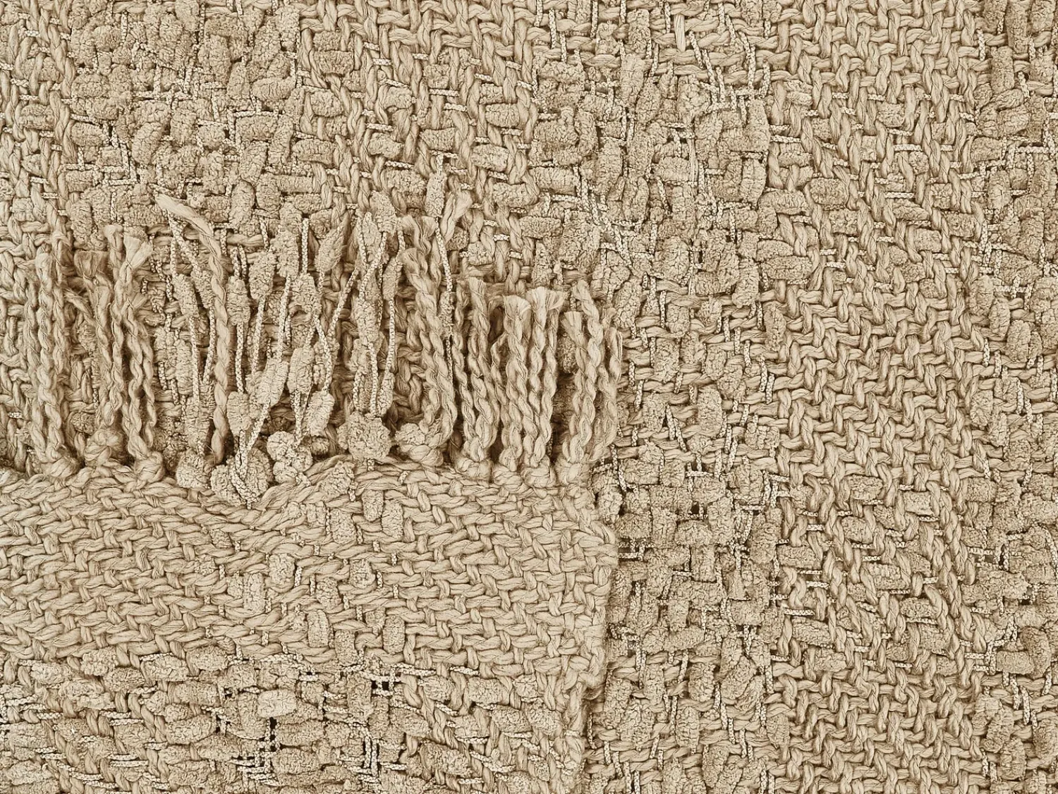 New Beliani Coperta VELLA Cotone 150 x 200 cm Beige