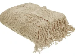 New Beliani Coperta VELLA Cotone 150 x 200 cm Beige