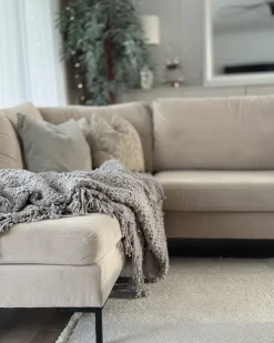 Online Beliani Coperta VELLA Cotone Grigio