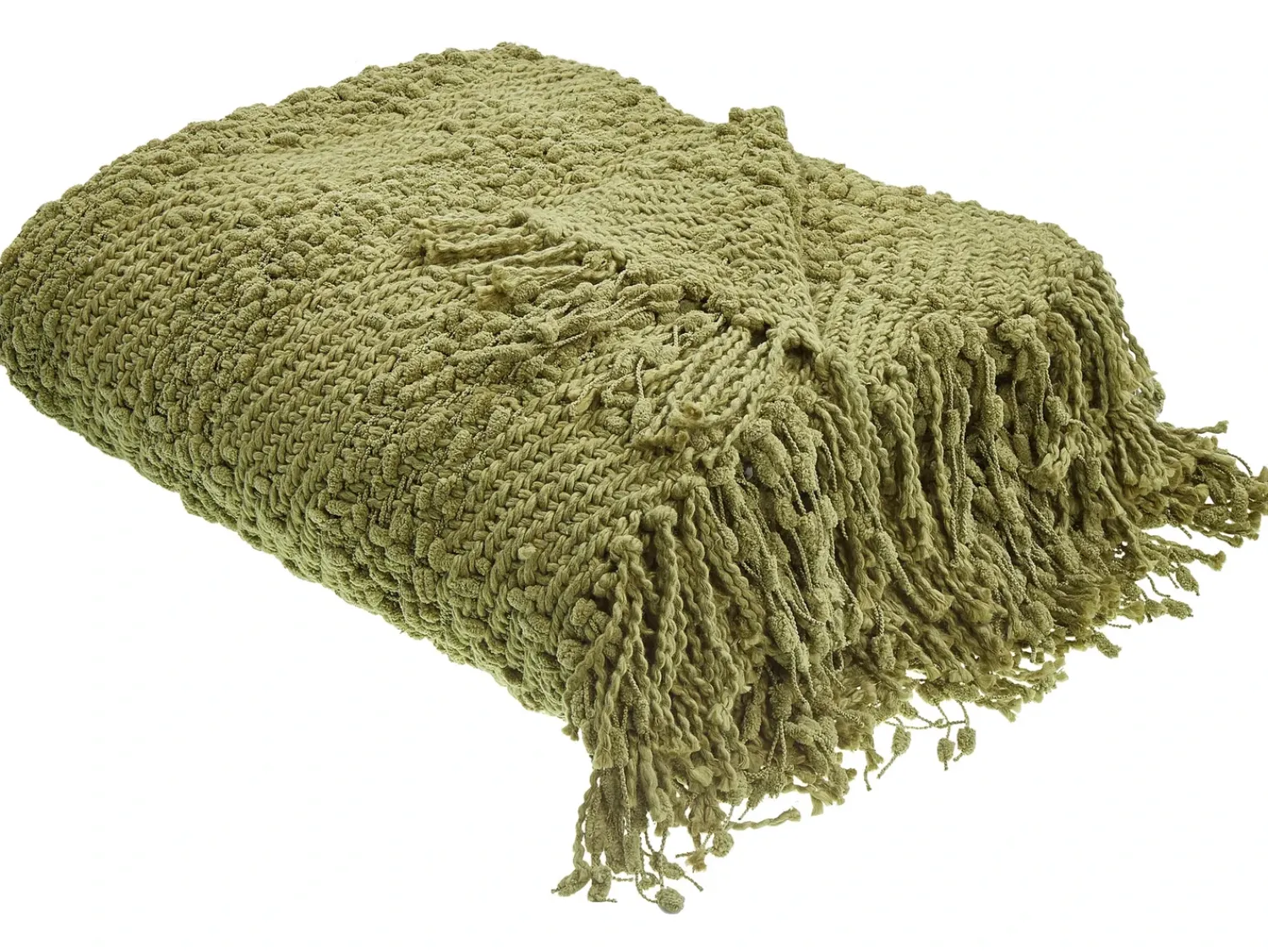 Clearance Beliani Coperta VELLA Cotone oliva Verde