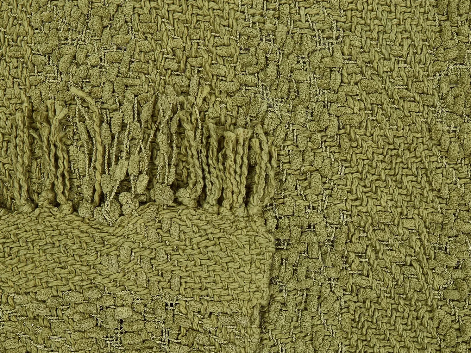 Clearance Beliani Coperta VELLA Cotone oliva Verde