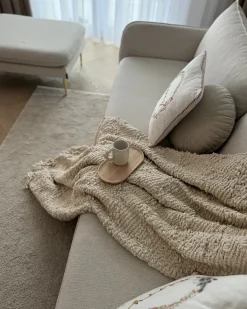 New Beliani Coperta VELLA sporco Bianco