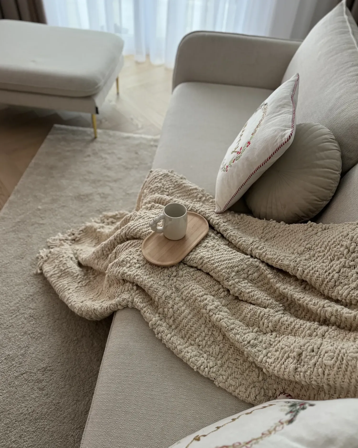 New Beliani Coperta VELLA sporco Bianco