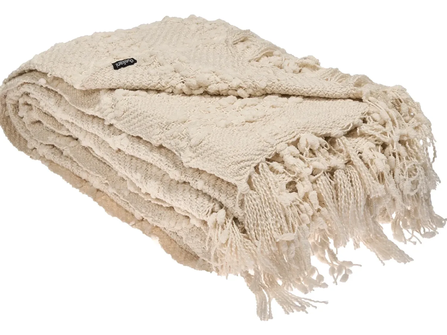 New Beliani Coperta VELLA sporco Bianco