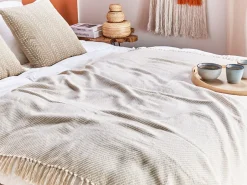 Beliani Coperta YARSA Cotone 125 x 150 cm Beige