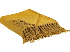 Outlet Beliani Coperta YARSA Cotone 125 x 150 cm Senape Giallo