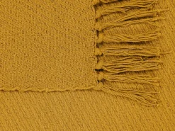 Outlet Beliani Coperta YARSA Cotone 125 x 150 cm Senape Giallo