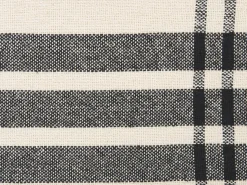 New Beliani Coperta YUVALI Cotone 130 x 170 cm Bianco Bianco Nero