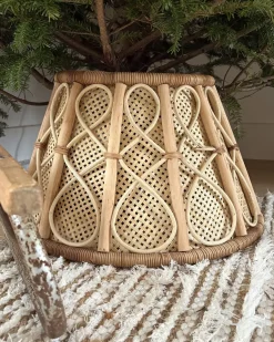 Discount Beliani Copri base per albero di Natale AVENT Rattan Naturale 50 cm Beige Naturale