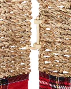 Beliani Copri base per albero di Natale MARCHE Alghe marine Naturale Beige Naturale Rosso