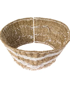 New Beliani Copri base per albero di Natale HIVER Alghe marine Naturale Bianco Naturale