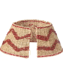 Sale Beliani Copri base per albero di Natale HIVER Alghe marine Rosso Naturale Rosso