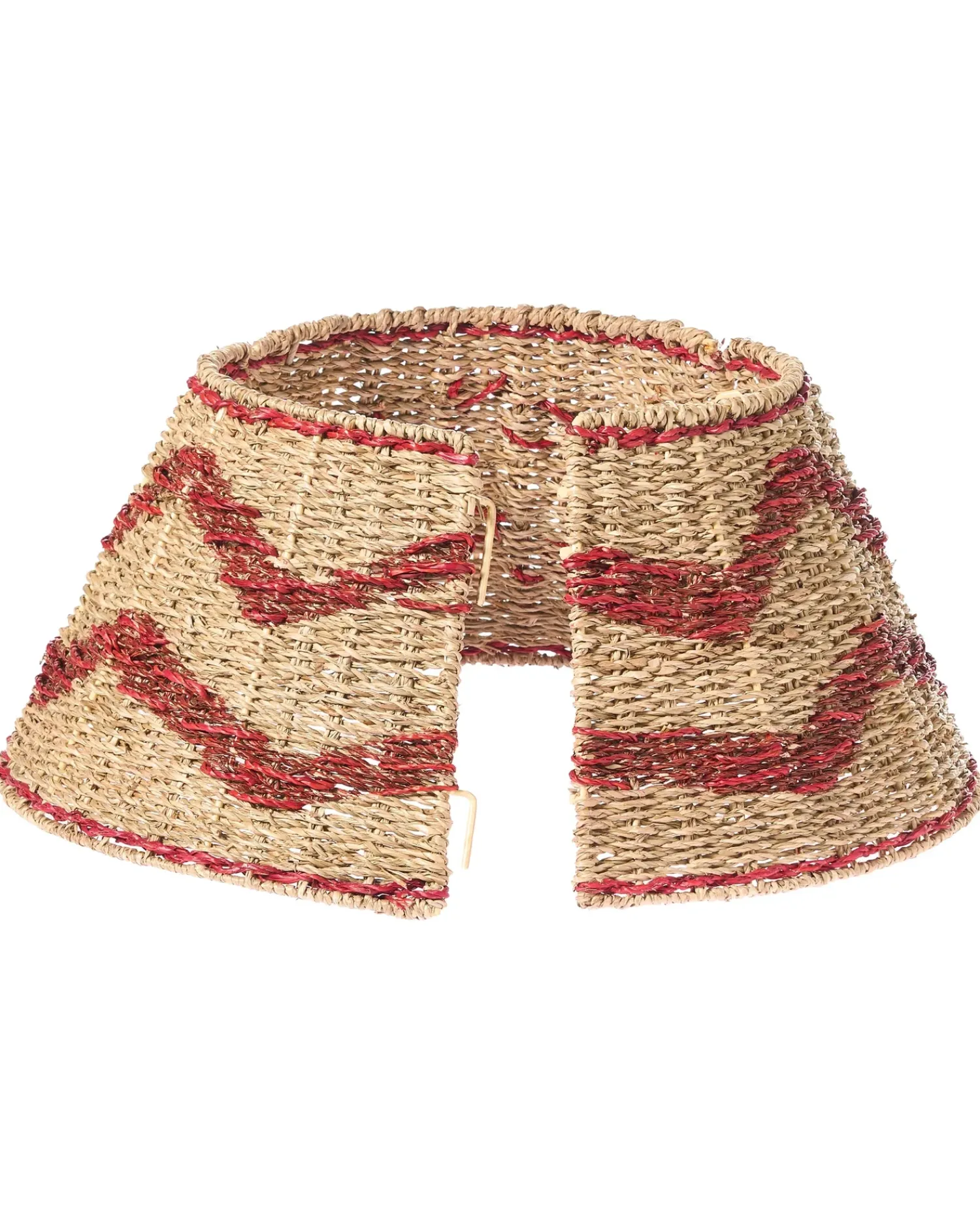 Sale Beliani Copri base per albero di Natale HIVER Alghe marine Rosso Naturale Rosso
