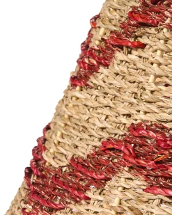 Sale Beliani Copri base per albero di Natale HIVER Alghe marine Rosso Naturale Rosso