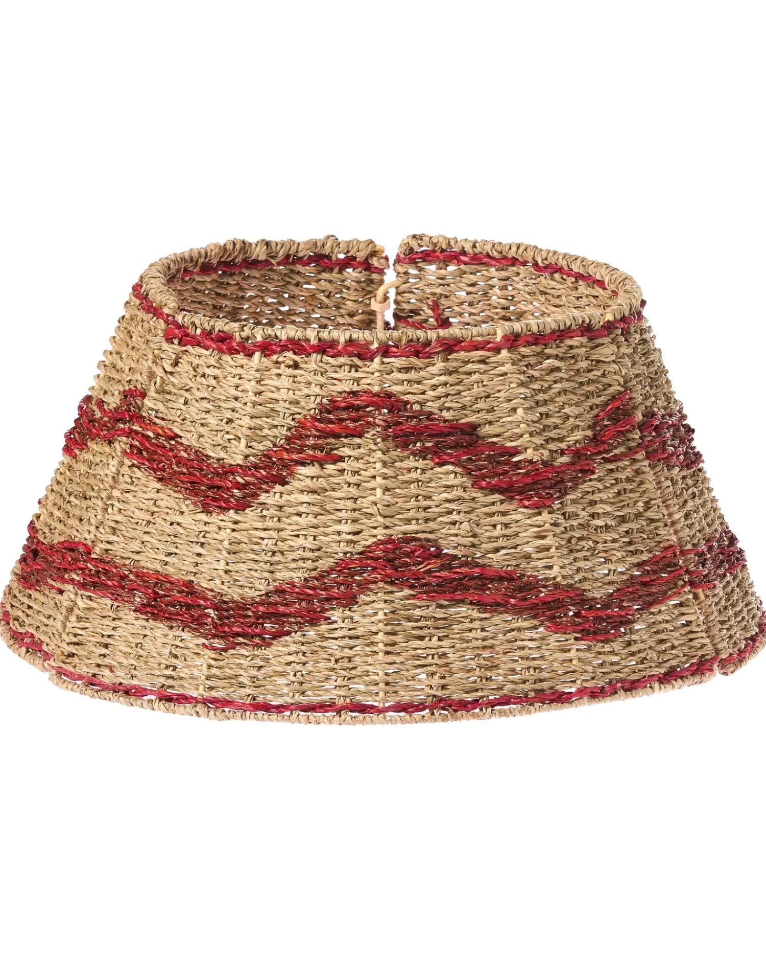 Sale Beliani Copri base per albero di Natale HIVER Alghe marine Rosso Naturale Rosso