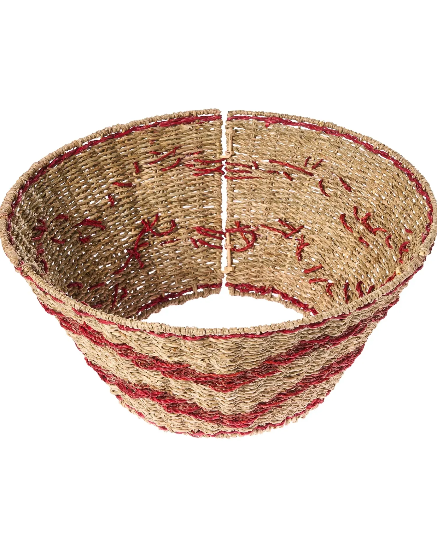 Sale Beliani Copri base per albero di Natale HIVER Alghe marine Rosso Naturale Rosso