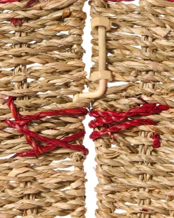 Outlet Beliani Copri base per albero di Natale GLACE Alghe marine Rosso 60 cm Naturale Rosso