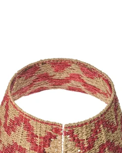 Outlet Beliani Copri base per albero di Natale GLACE Alghe marine Rosso 60 cm Naturale Rosso