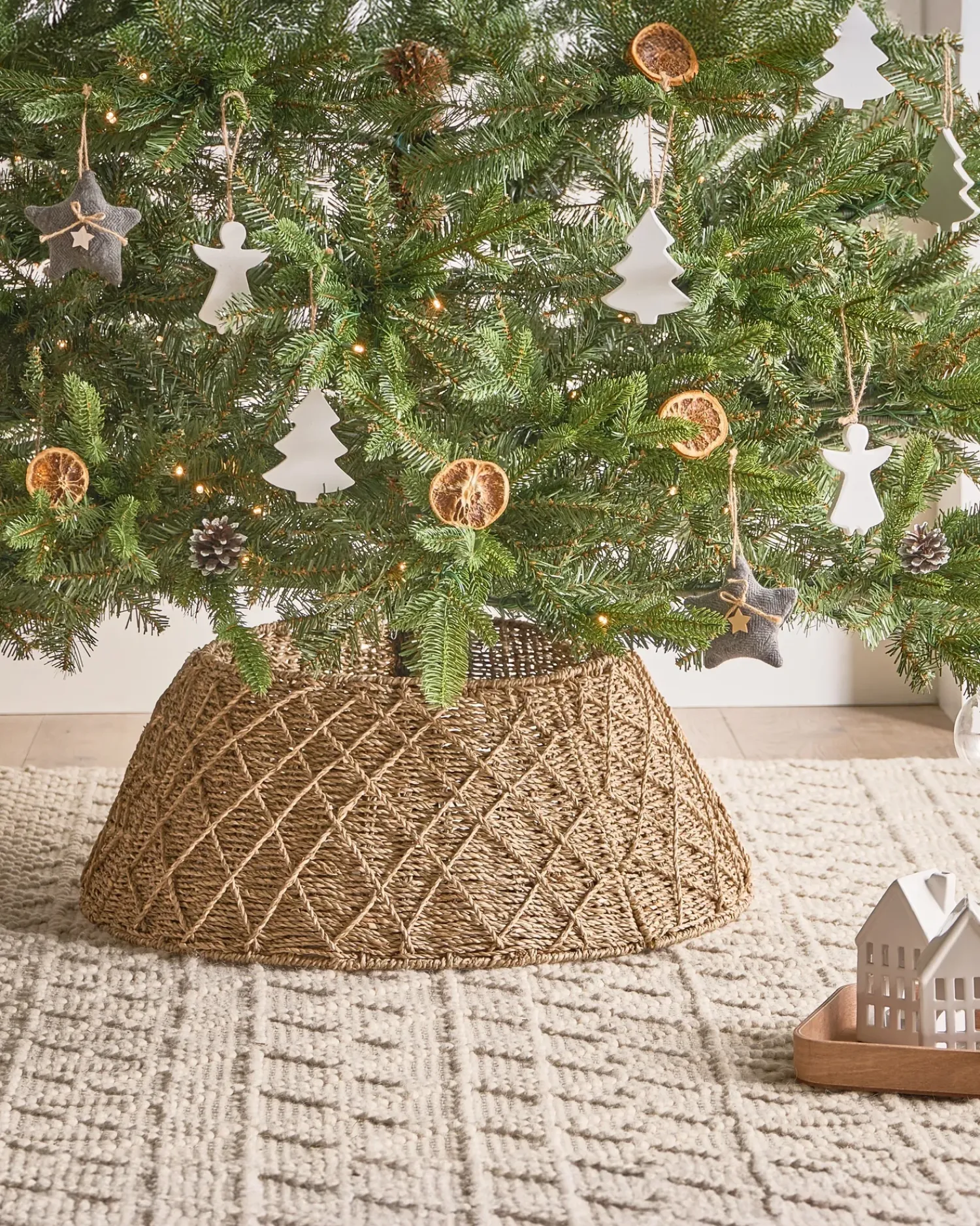 Outlet Beliani Copri base per albero di Natale VUOTSO Alghe marine Naturale