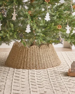 Beliani Copri base per albero di Natale GIVRE Alghe marine 67 cm Naturale