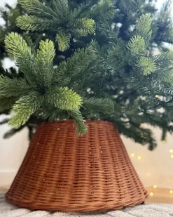New Beliani Copri base per albero di Natale FLOCON Rattan 47 cm Naturale