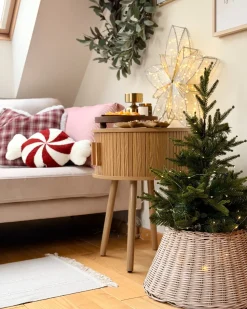 Online Beliani Copri base per albero di Natale FLOCON Rattan chiaro 47 cm Marrone
