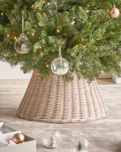 Online Beliani Copri base per albero di Natale FLOCON Rattan chiaro 47 cm Marrone
