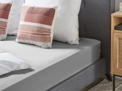 Best Beliani Coprimaterasso elasticizzato HOFUF Cotone chiaro Grigio