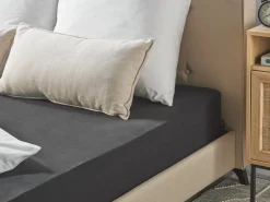 New Beliani Coprimaterasso elasticizzato HOFUF Cotone Nero