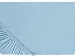 Outlet Beliani Coprimaterasso elasticizzato HOFUF Cotone Azzurro Blu