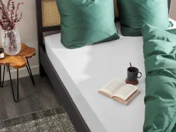 Discount Beliani Coprimaterasso elasticizzato JANBU Cotone 90 x 200 cm Bianco
