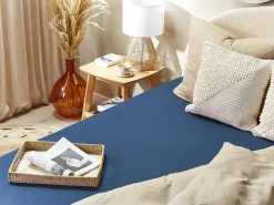 Discount Beliani Coprimaterasso elasticizzato JANBU Cotone marino Blu