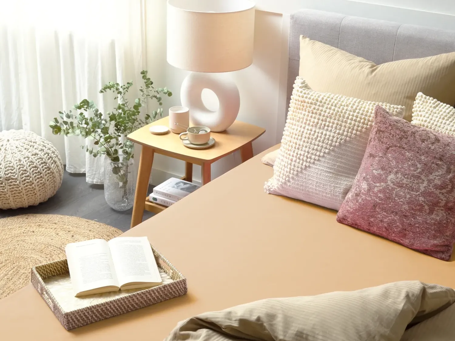 Hot Beliani Coprimaterasso elasticizzato JANBU Cotone sabbia Beige