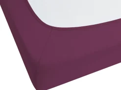 Beliani Coprimaterasso elasticizzato JANBU Cotone Bordeaux Rosso