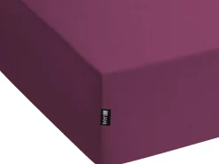 Beliani Coprimaterasso elasticizzato JANBU Cotone Bordeaux Rosso