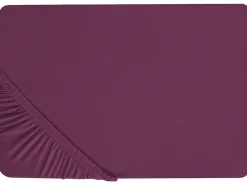 Beliani Coprimaterasso elasticizzato JANBU Cotone Bordeaux Rosso