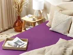 Best Beliani Coprimaterasso elasticizzato JANBU Cotone Viola