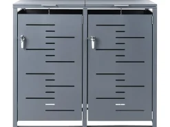 Online Beliani Copri-pattumiera 480 L PERISSA Doppio Metallo scuro Grigio