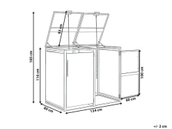 Sale Beliani Copri-pattumiera 480 L PIACENZA Doppio Metallo scuro Grigio