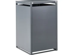 Outlet Beliani Copri-pattumiera 240 L PIACENZA Metallo scuro Grigio