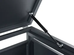Outlet Beliani Copri-pattumiera 240 L PIACENZA Metallo scuro Grigio
