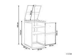 Outlet Beliani Copri-pattumiera 240 L PIACENZA Metallo scuro Grigio