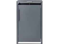 Outlet Beliani Copri-pattumiera 240 L PIACENZA Metallo scuro Grigio