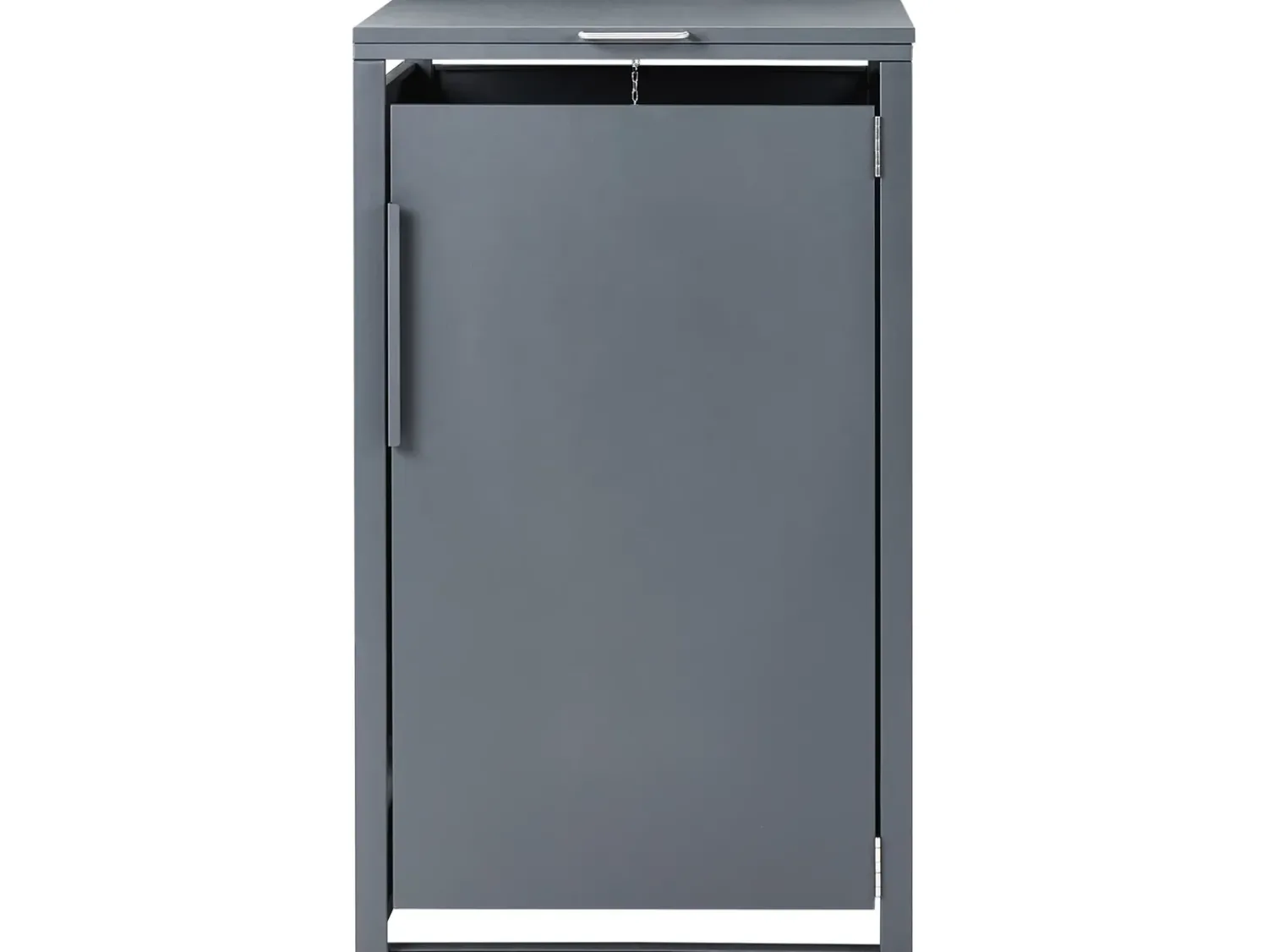 Outlet Beliani Copri-pattumiera 240 L PIACENZA Metallo scuro Grigio