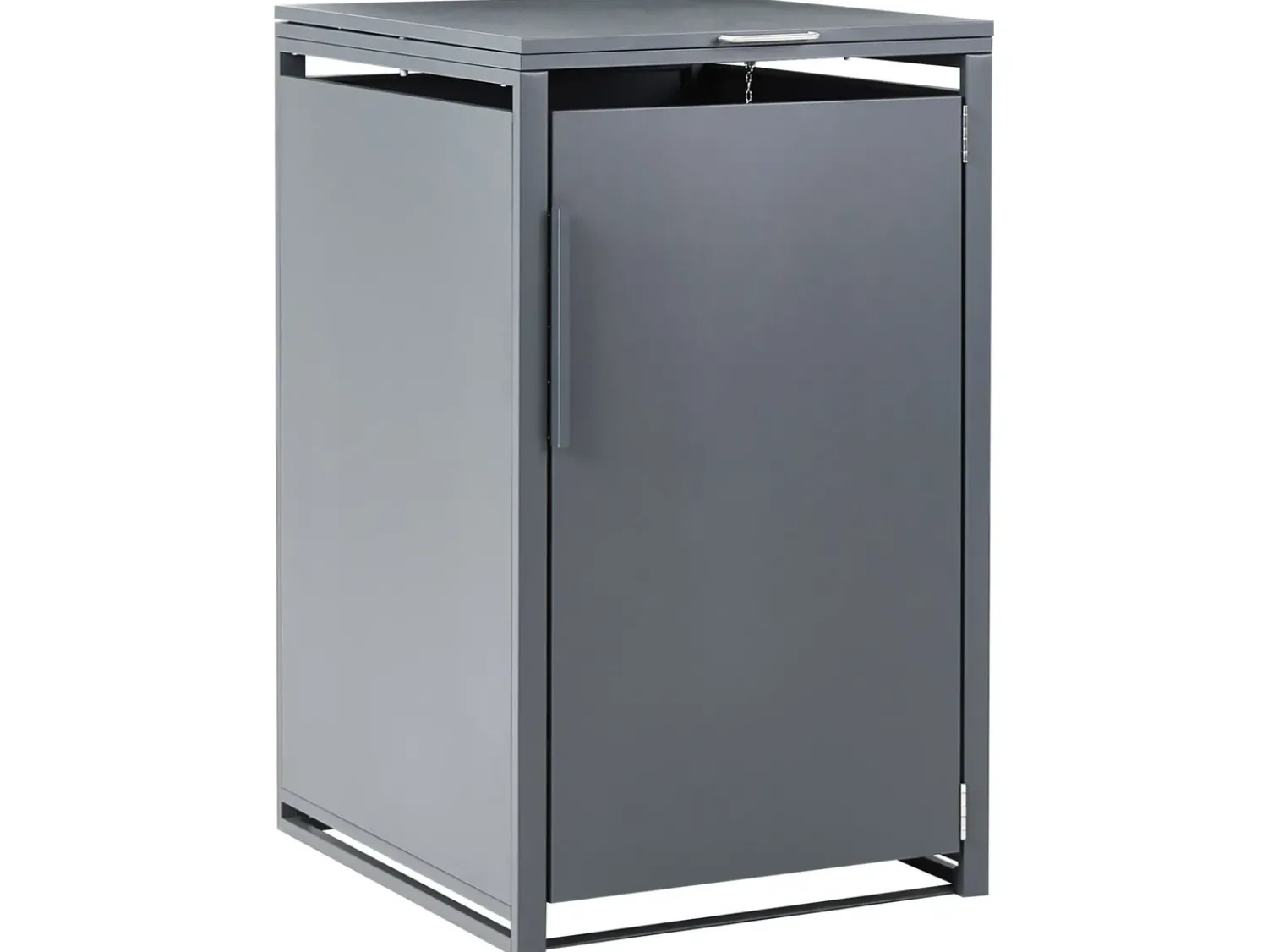 Outlet Beliani Copri-pattumiera 240 L PIACENZA Metallo scuro Grigio